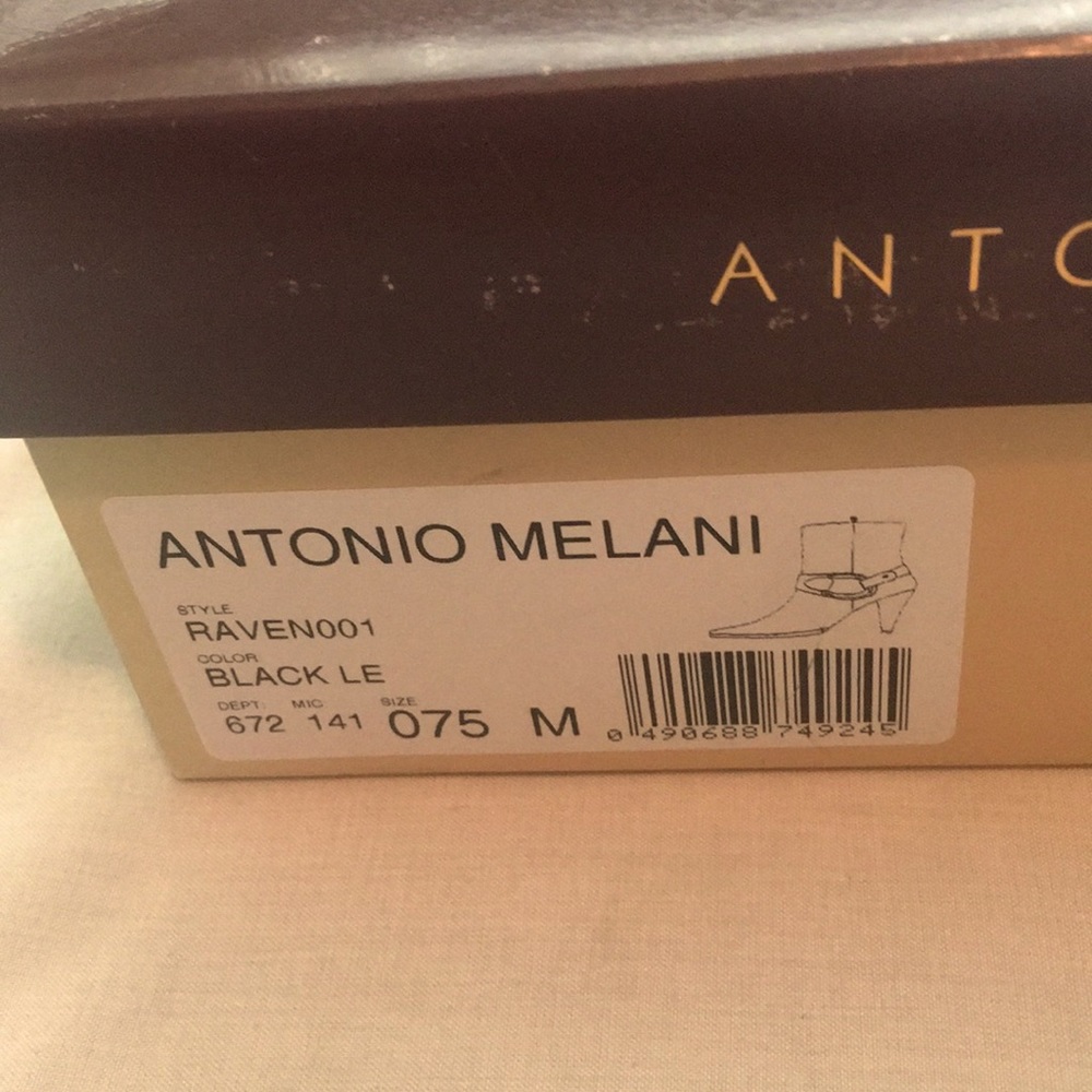 Antonio Melani Black Leather High Ankle Boots